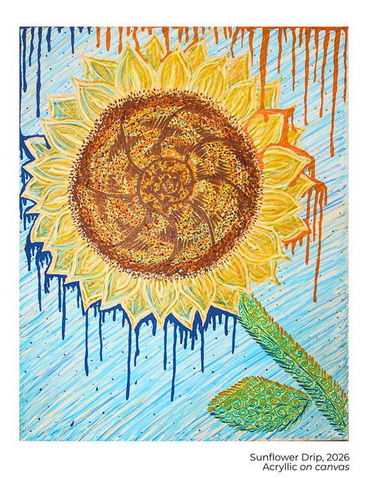 SunFlower Drip Print