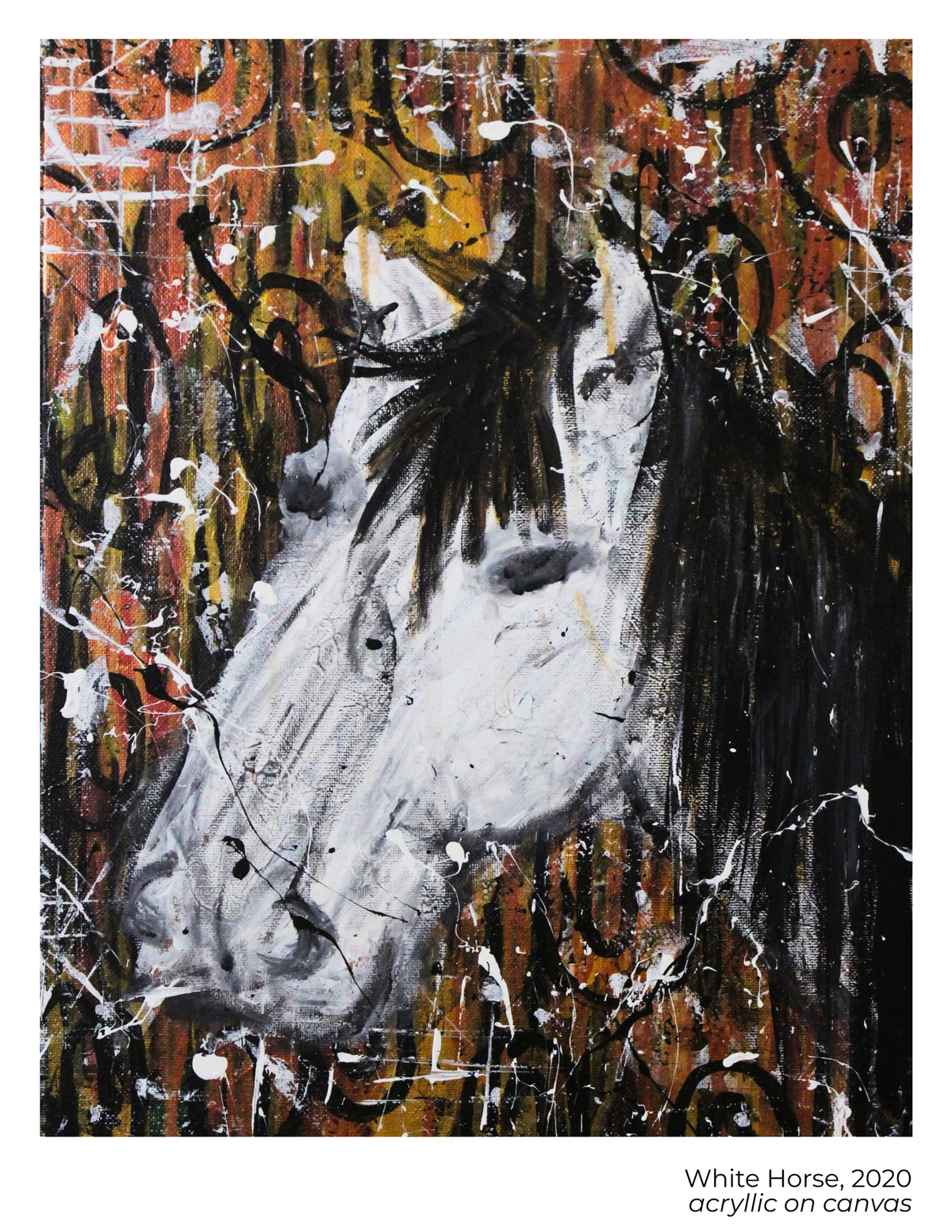 White Horse Print